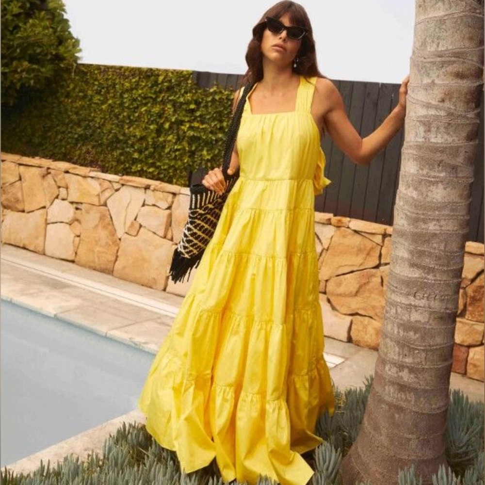 AJE SOLSTICE TIERED MAXI DRESS